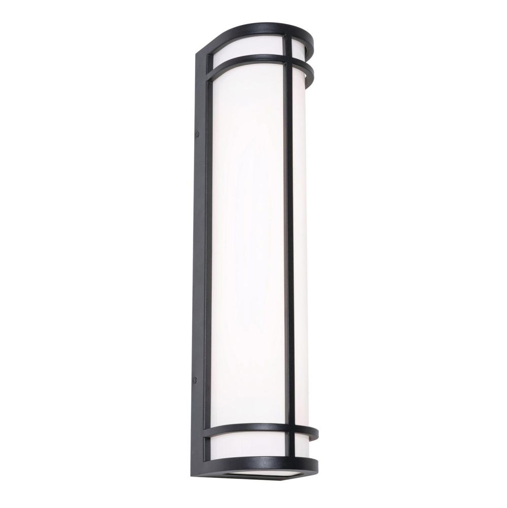 Crain 24&#39;&#39; LED Outdoor Sconce, 120-277V, 24W, 5 CCT, BK