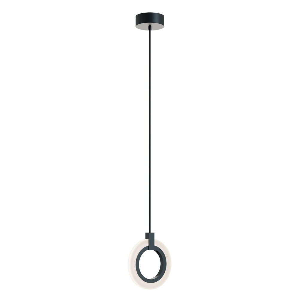 Halo 8&#39;&#39; LED Pendant, 120-277V, 18W, 5 CCT, BK