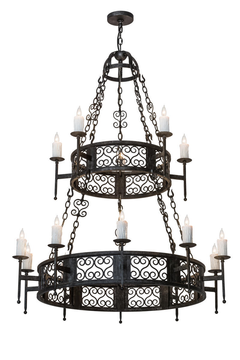 48&#34;W Toscano 15 LT Two Tier Chandelier