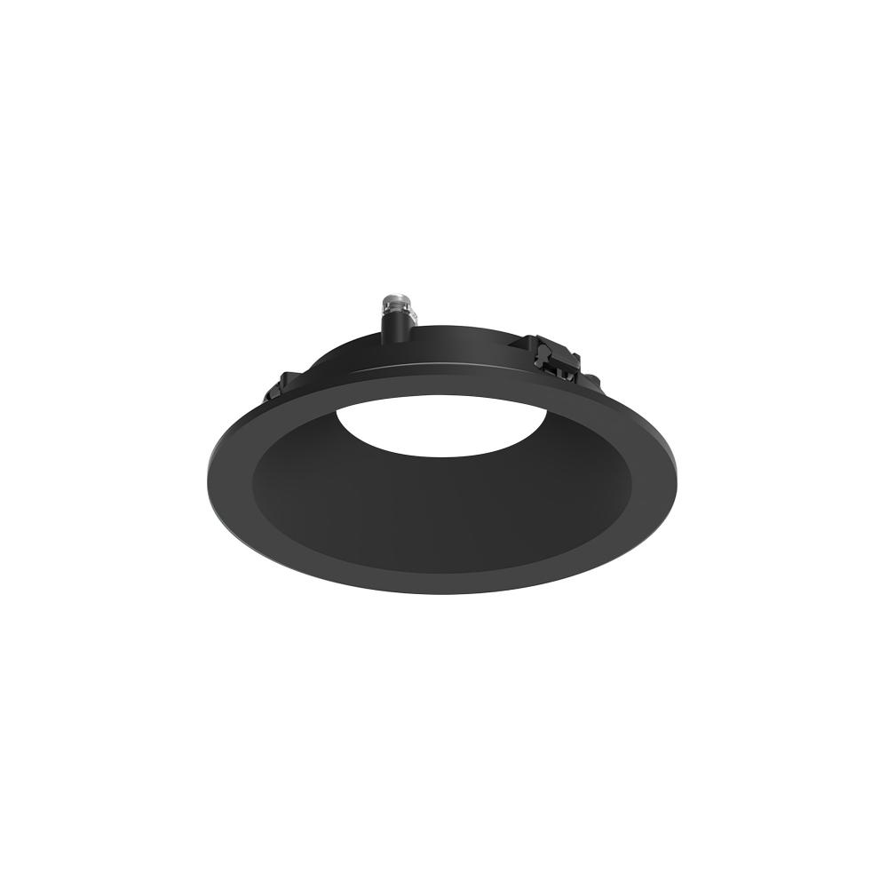 3&#34; Apollo Round Flanged Downlight Trim, Black Finish