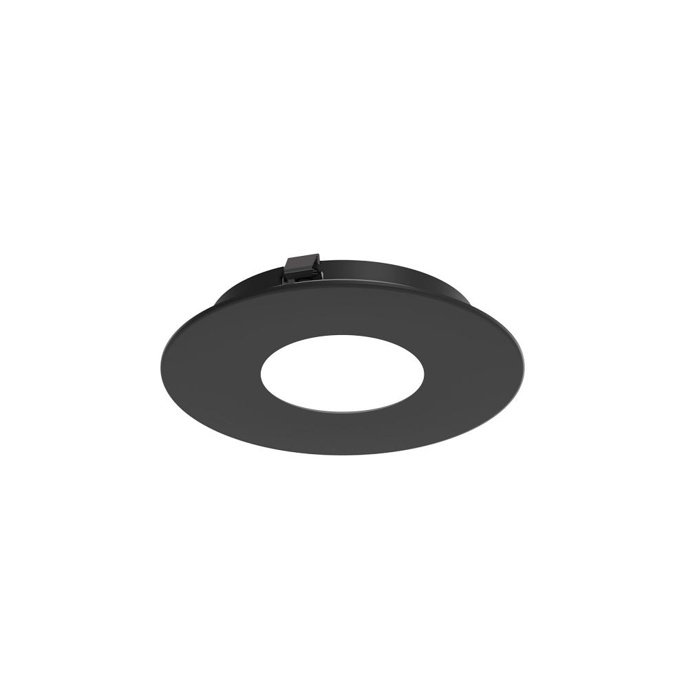 3&#34; Apollo Round Flanged Pinhole Trim, Black Finish