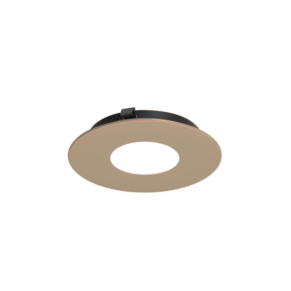 3&#34; Apollo Round Flanged Pinhole Trim, Wheat Diffused Finish