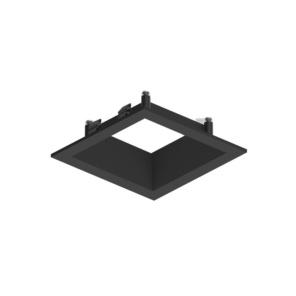 3&#34; Apollo Square Flanged Downlight Trim, Black Finish