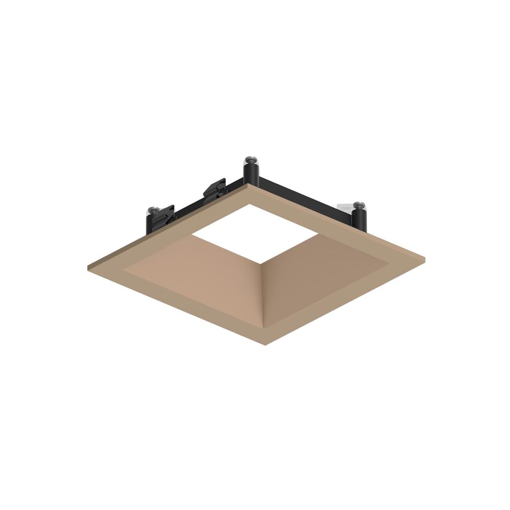 3&#34; Apollo Square Flanged Downlight Trim, Wheat Diffused Finish