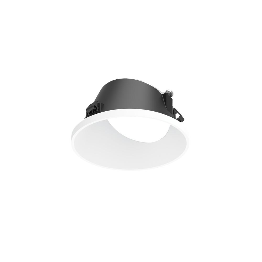 3&#34; Apollo Round Flangeless Wall Wash Trim, Matte Powder White Finish