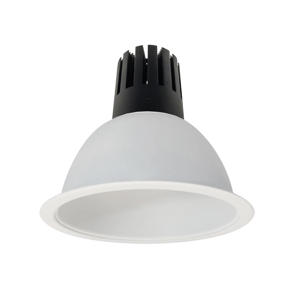 8&#34; Sapphire III Round Open Reflector, 4500lm, 2700K, Flood Optic, Matte Powder White