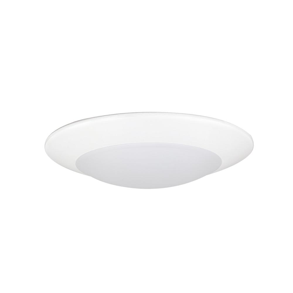 6&#34; Contractor Series LED Flush Mount Disk Light, Selectable CCT, Matte Powder White (12-Pack)