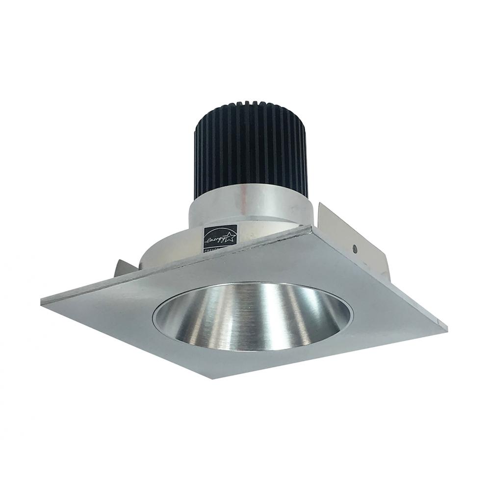 4" Iolite LED Square Reflector with Round Aperture, 800lm / 14W, Comfort Dim, Natural Metal