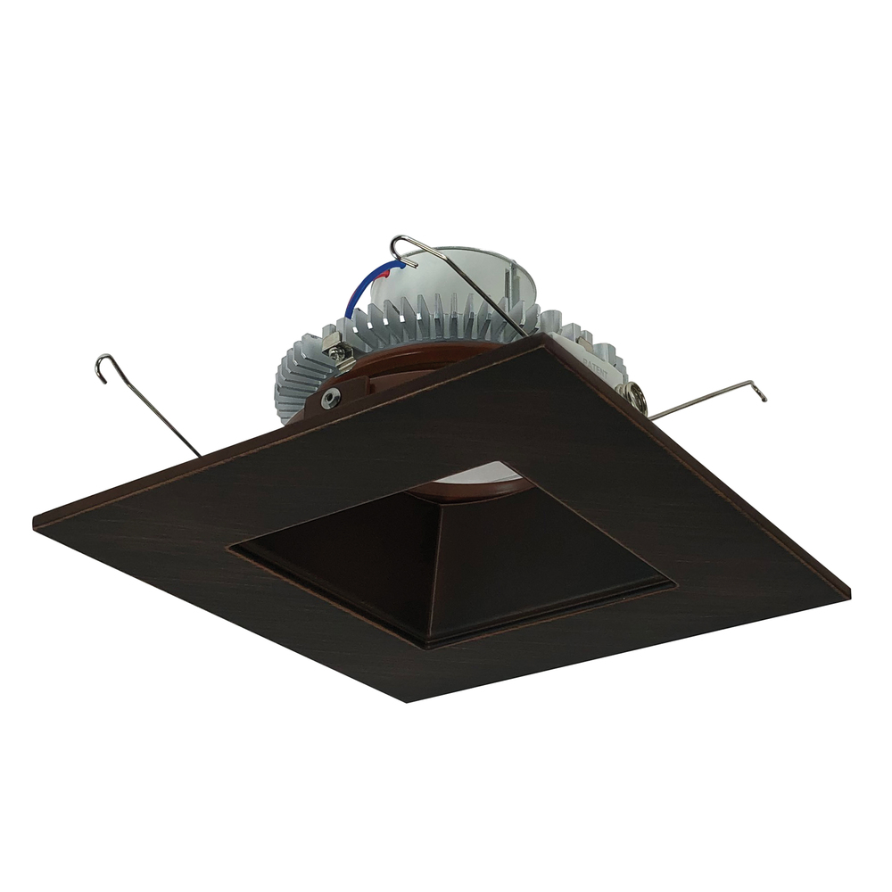 6" Cobalt Click Square Retrofit Reflector with Square Aperture, 900lm / 12W, Comfort Dim, Bronze