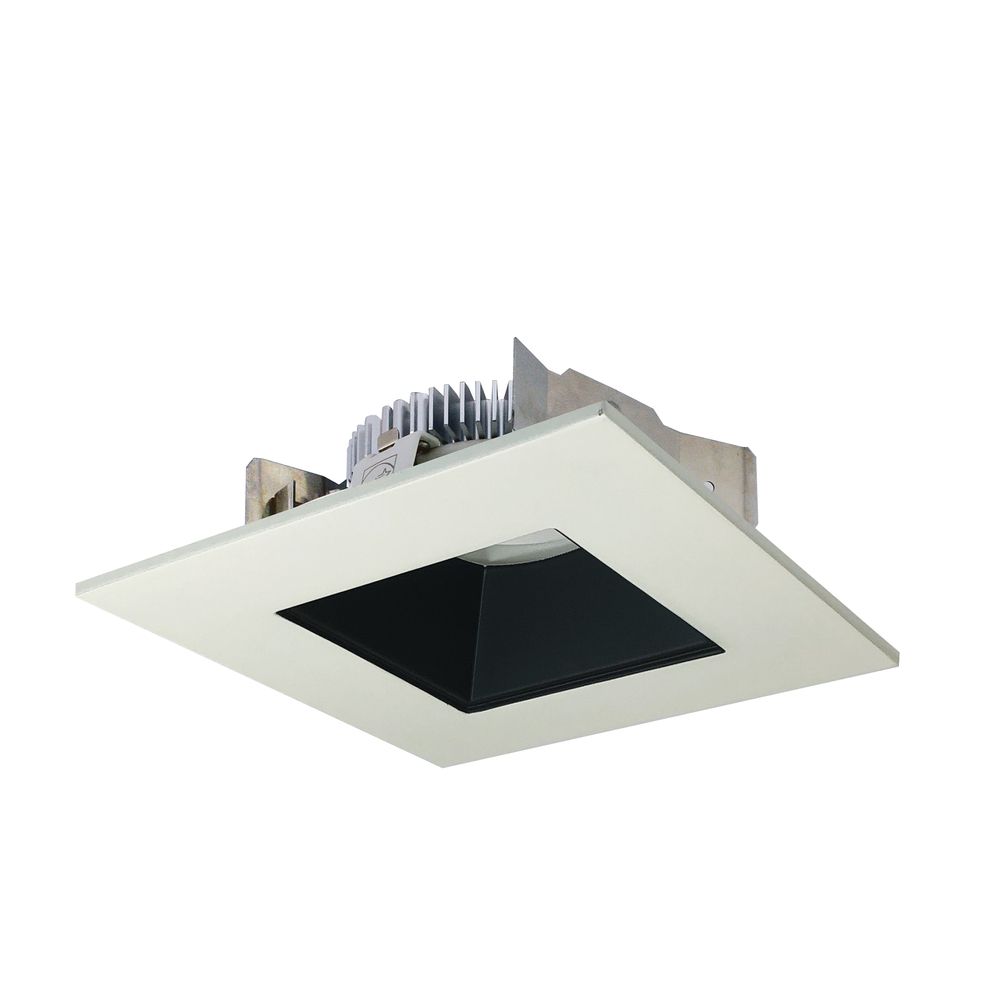 4&#34; Cobalt Shallow High Lumen LED Trim, Square/Square Regress, 850lm, 3500K, Black/White