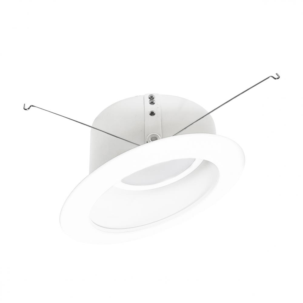 6&#34; Sloped LED Retrofit Reflector, 1200lm / 15W, Selectable CCT, White Reflector / White Flange