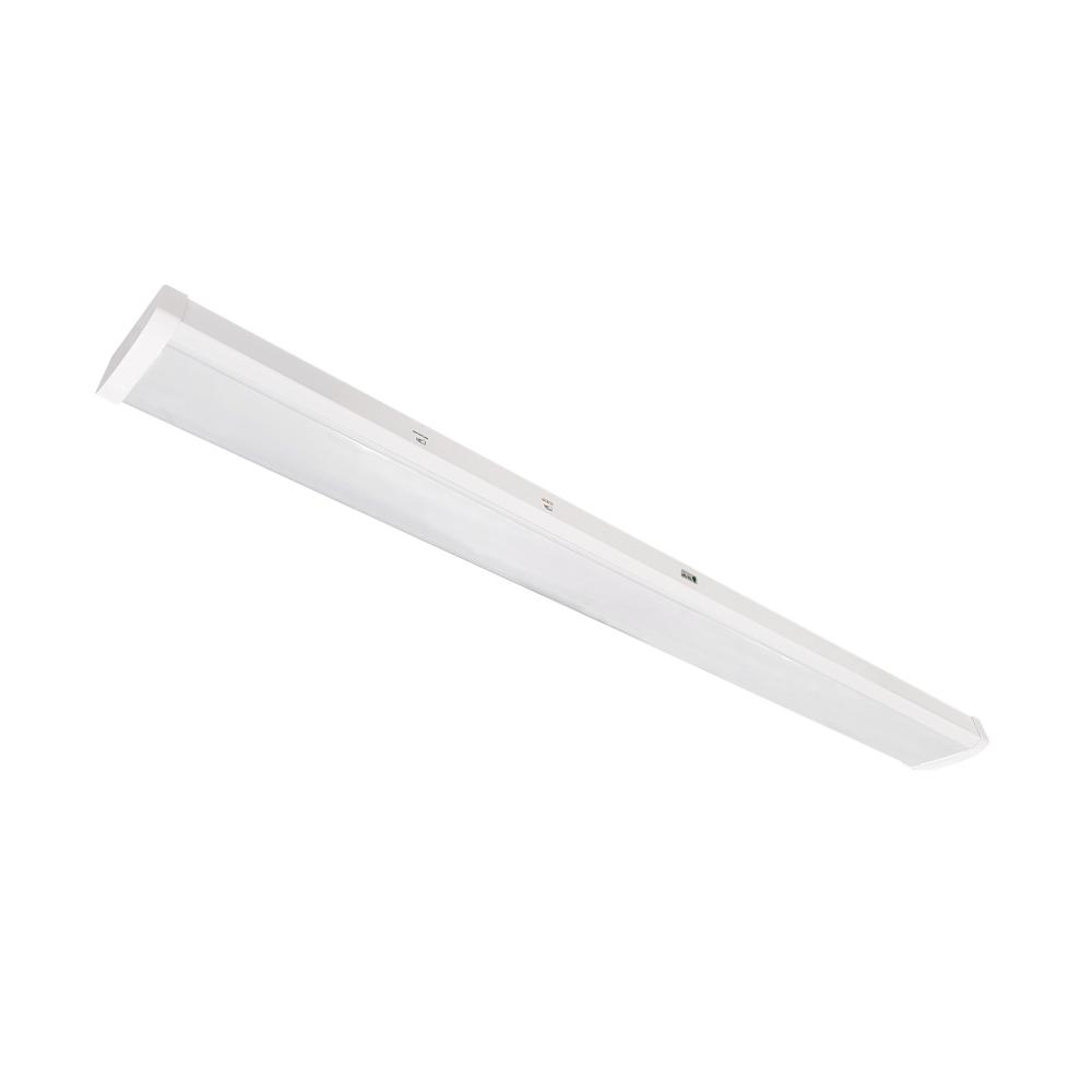 4&#39; LED Wraparound with Selectable Lumens & CCT, White Finish, Integral Motion Sensor & Emergency