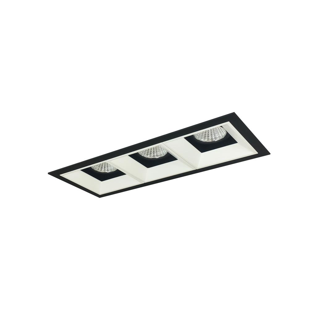 Iolite MLS 3-Head Trim Kit, Black Flange, 2700K, 1000lm, Black/MPW Fixed Downlt. Trims