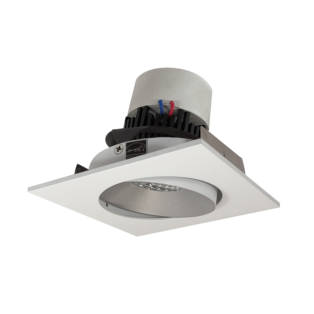 4&#34; Pearl LED Square Adjustable Cone Retrofit, 1000lm / 12W, 3500K, Haze Reflector / White Flange