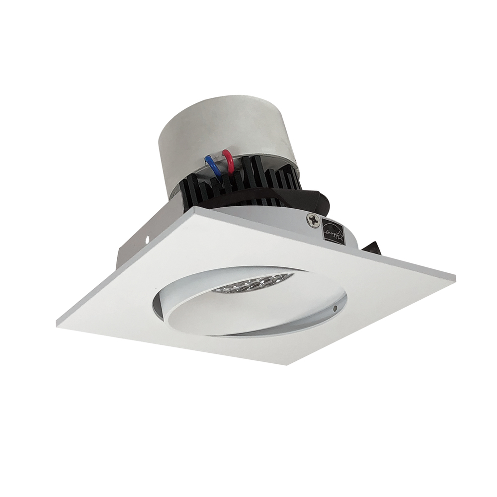 4&#34; Pearl LED Square Adjustable Cone Retrofit, 1000lm / 12W, 3500K, Matte Powder White Reflector