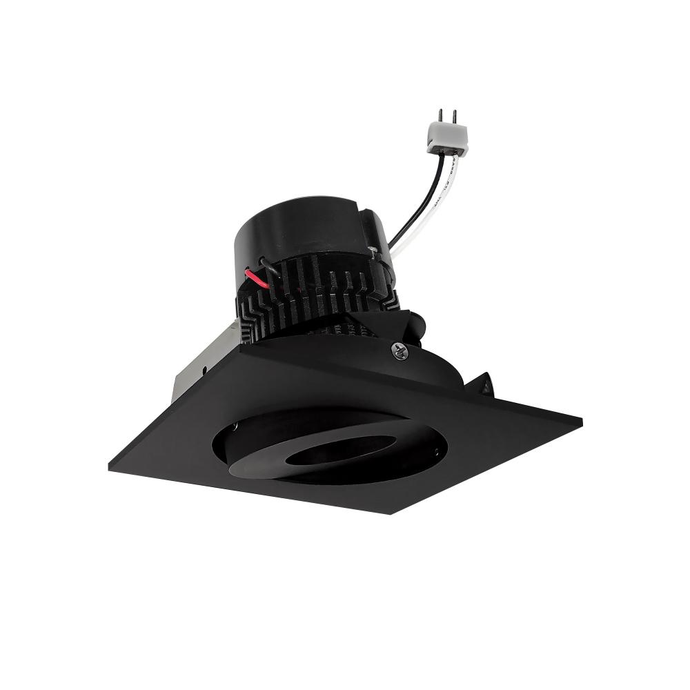 4&#34; Pearl Low Voltage LED Square Adjustable Gimbal Retrofit, 600lm / 11W, Comfort Dim, Black