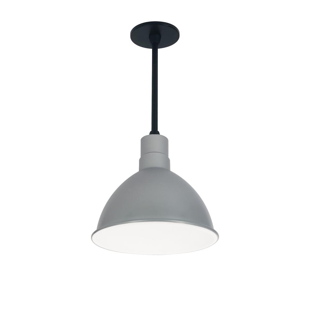 10&#34; RLM 12&#34; Stem Mounted LED Shade, 3000lm, 3000K, Gun Metal/White, 120V 0-10V/Triac/ELV &