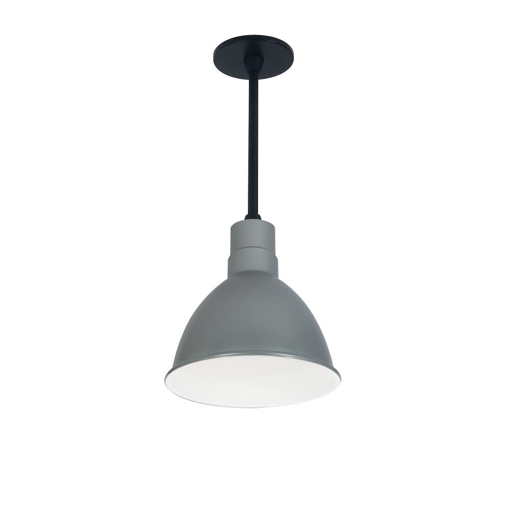 8&#34; RLM 60&#34; Stem Mounted LED Shade, 1200lm, 3500K, Gun Metal/White, 120V 0-10V/Triac/ELV &