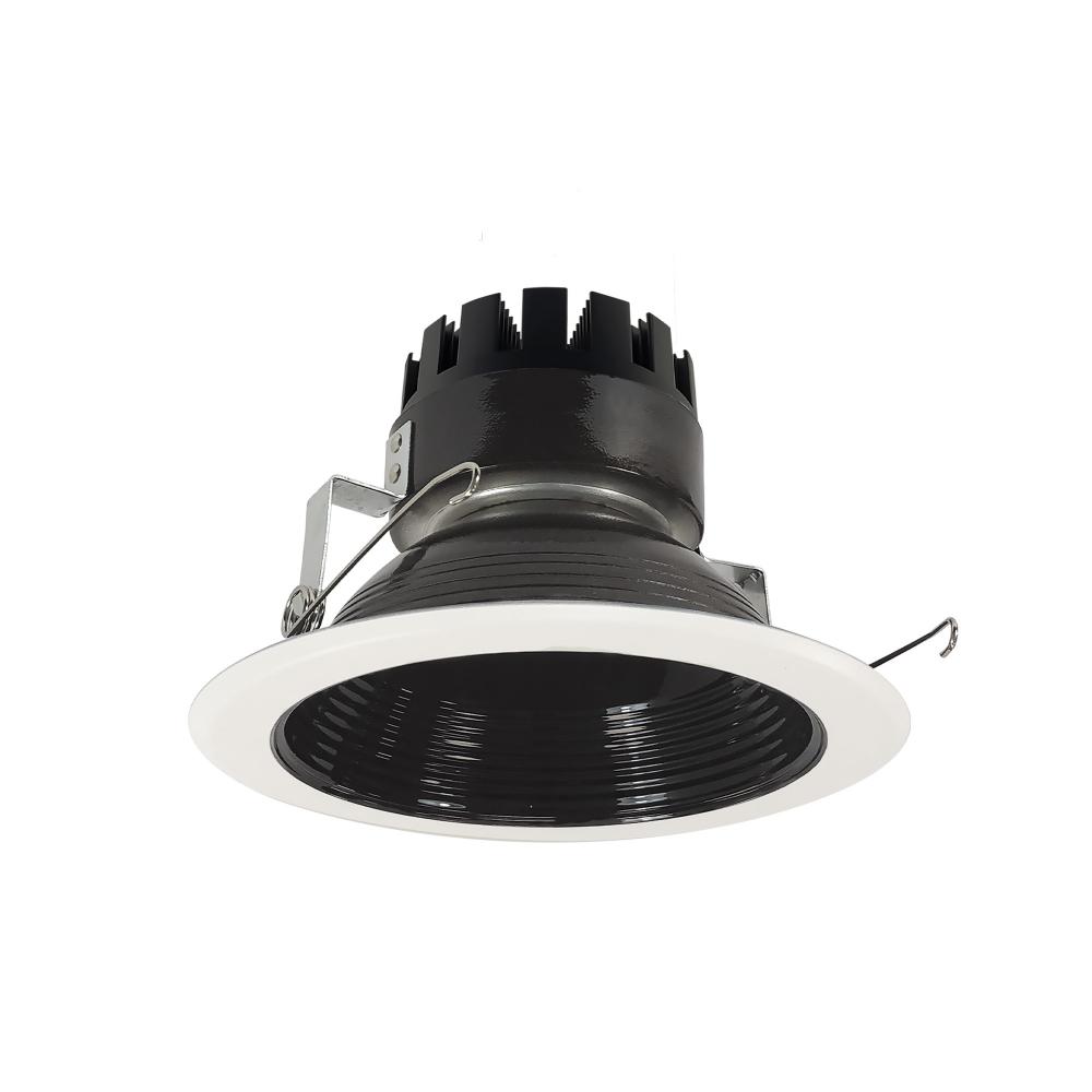 6&#34; Marquise III Round Baffle, 900lm, 3000K, Flood Optic, Black Baffle/White Flange