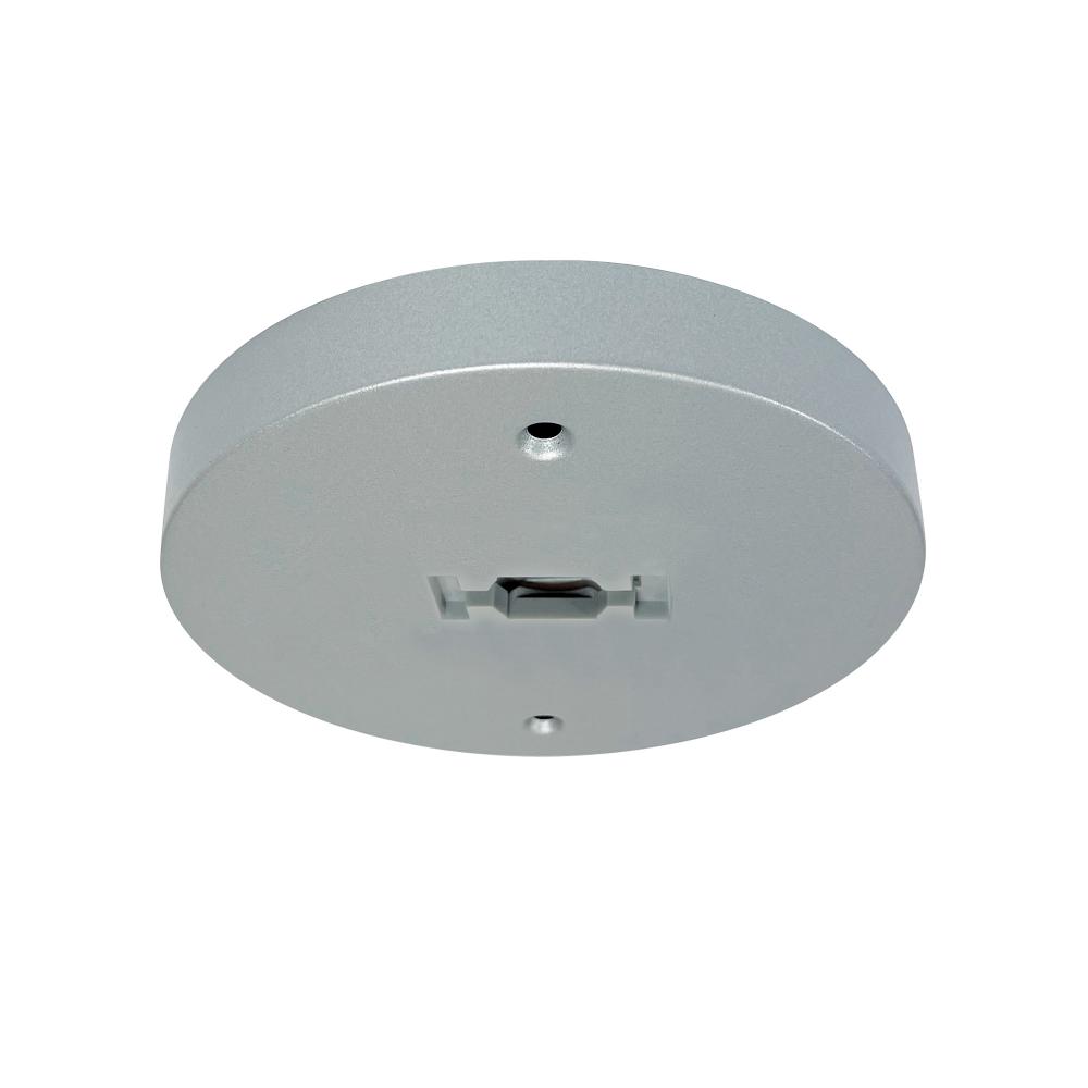 Round Monopoint Canopy for Line Voltage Track Heads, Silver Finish