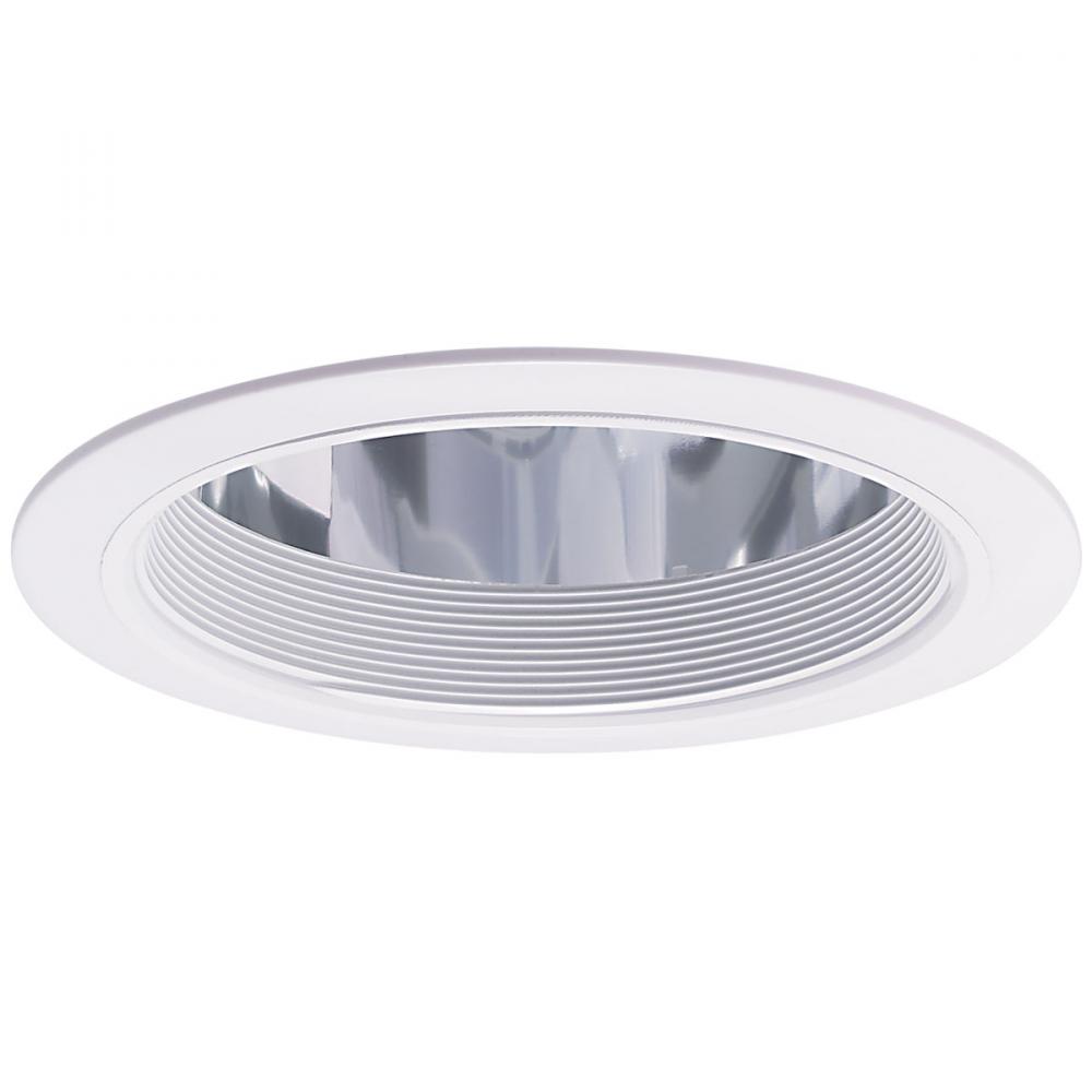 6&#34; White Baffle w/ Specular Clear Reflector & White Plastic Ring
