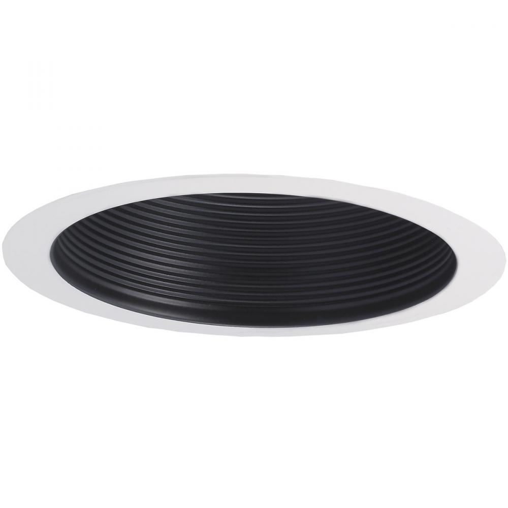6&#34; Airtight Steel Baffle Cone w/ Flange, Black/White