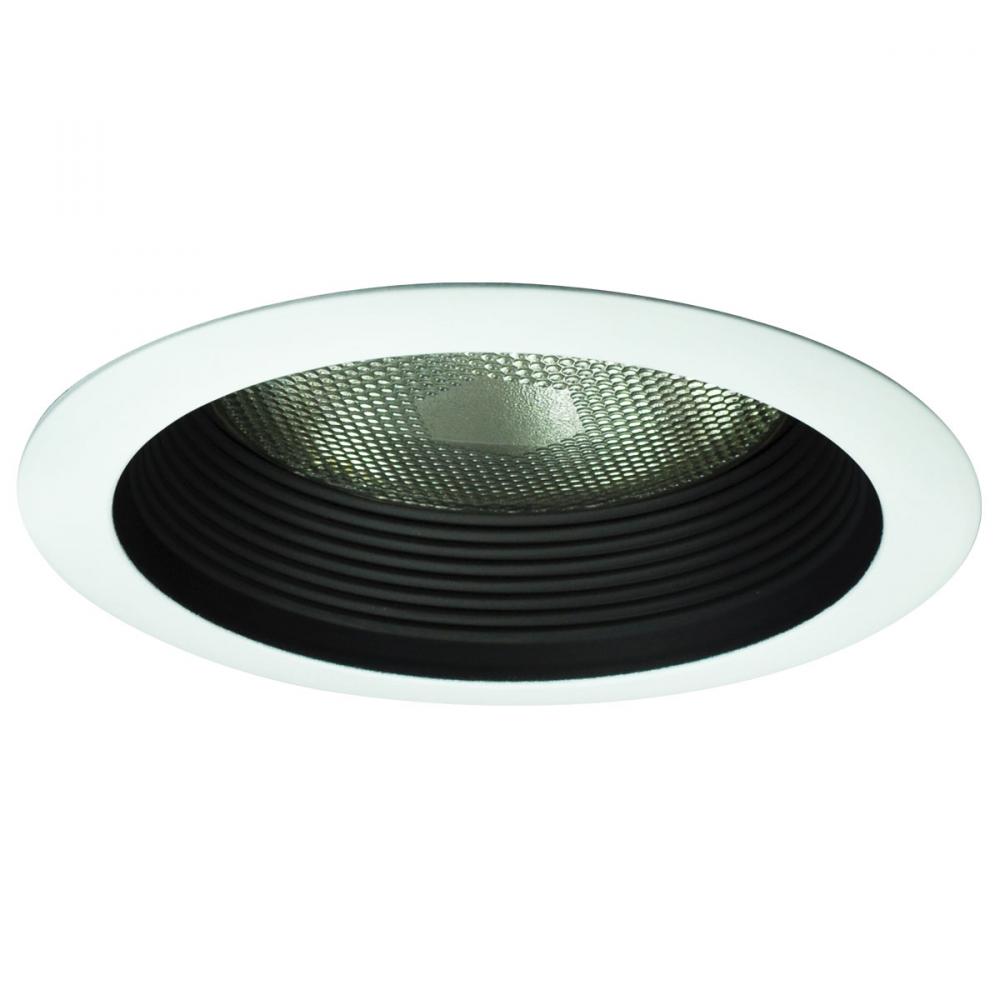 6&#34; Airtight Baffled Lensless Shower Trim, Black/White