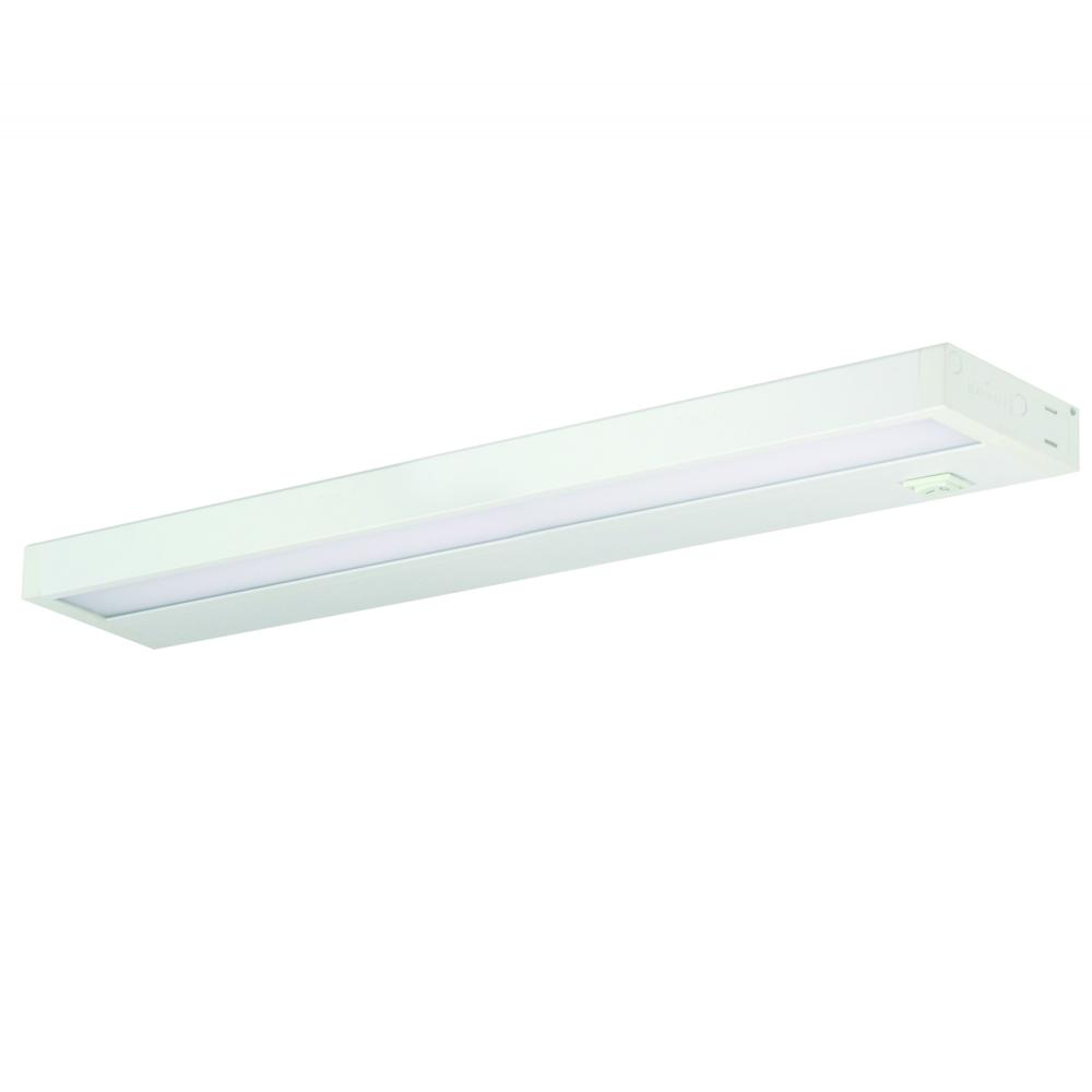 22&#34; LEDUR Under Cabinet with Dedicated CCT (3000K), 360lm/ft, 12W, White Finish