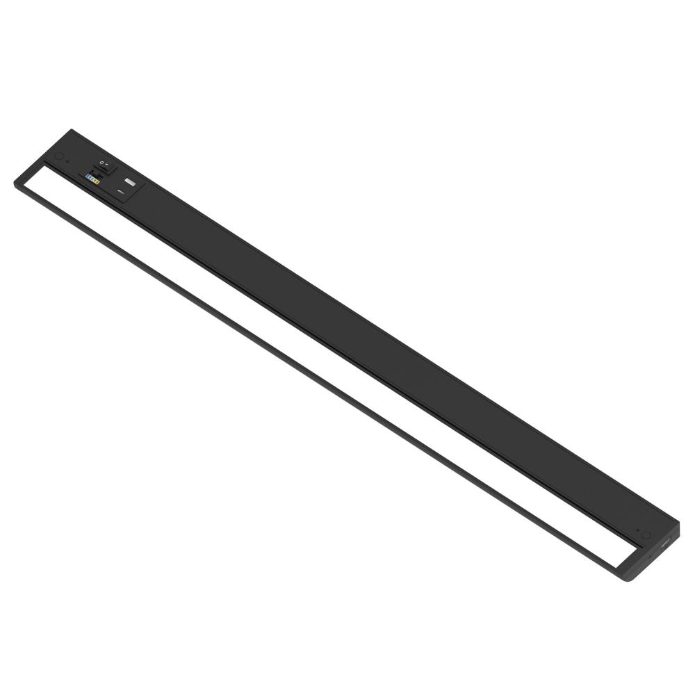 32&#34; 120V Adjustable LEDUR Under Cabinet with Selectable CCT & USB Ports, Black Finish