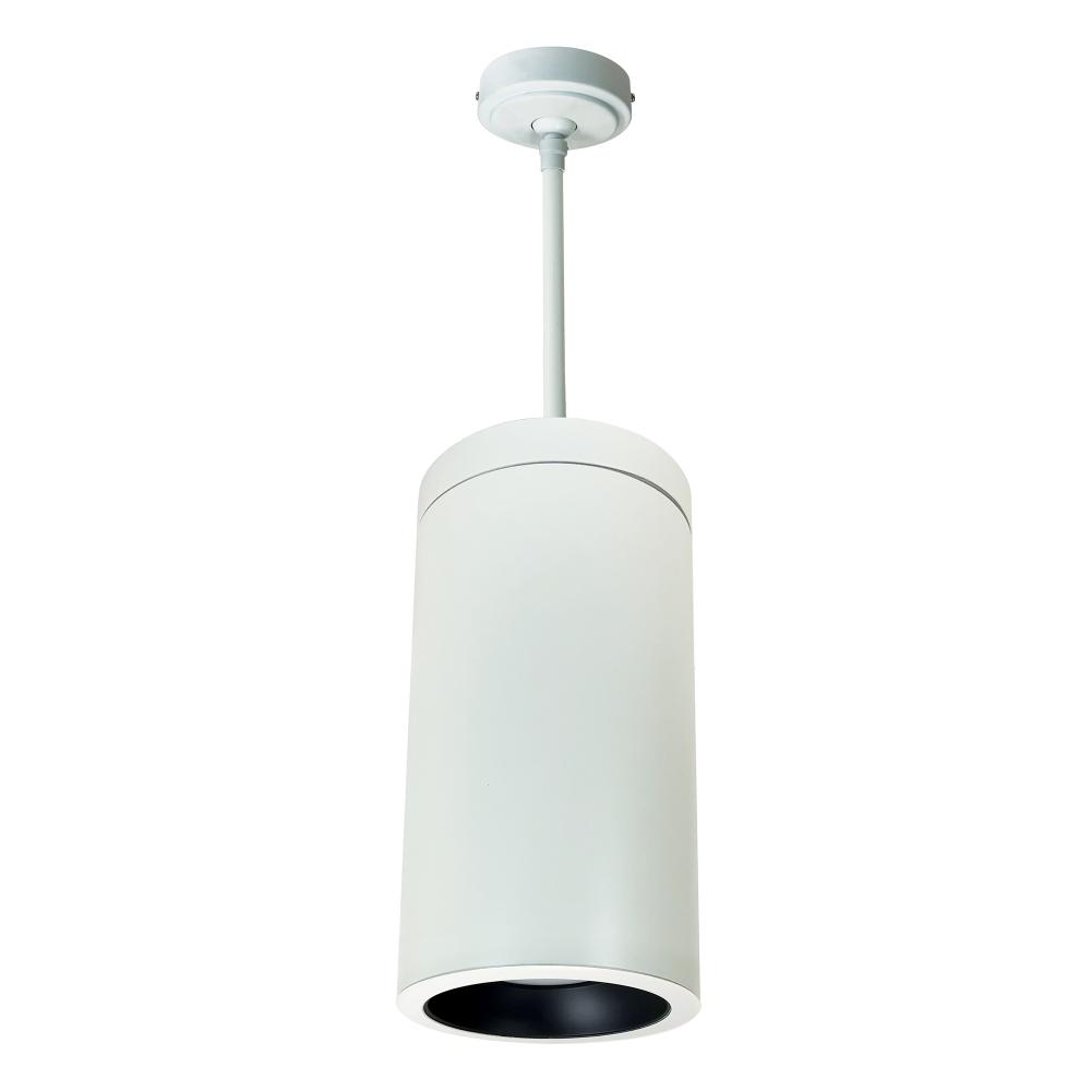 6&#34; Cobalt Pendant Mount Cylinder, White, 1000L, 3500K, Black/White Reflector, 120V Triac/ELV