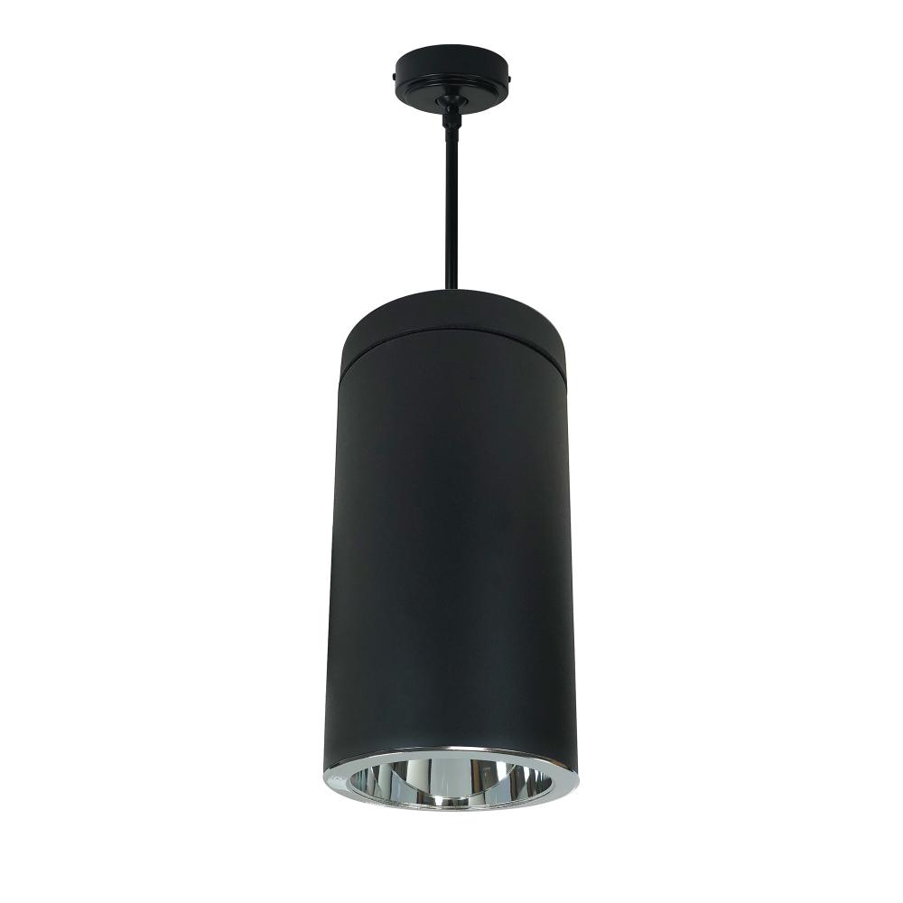 6&#34; Sapphire III Pendant Mount Black Cylinder, Clear Reflector/Clear Flange, 120-277; 0-10V