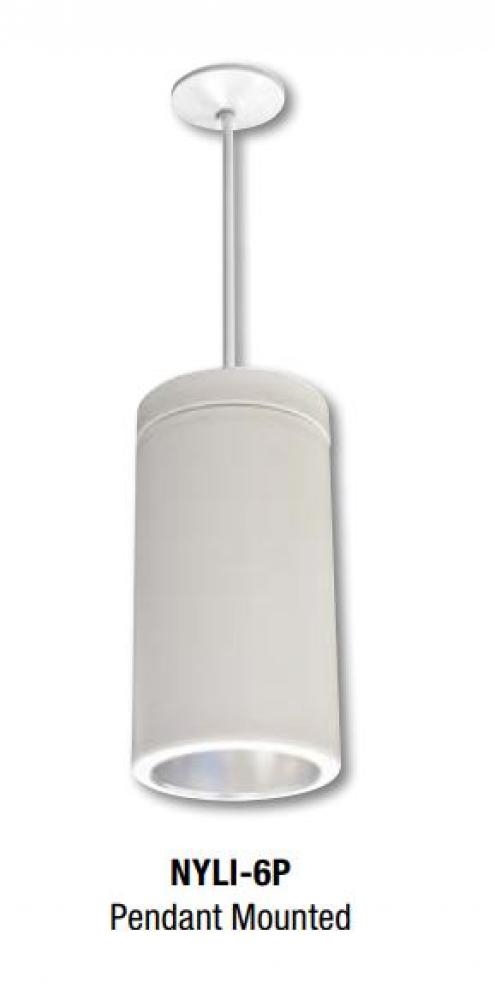 6&#34; Cylinder, White Pendant Mount, Incandescent, Refl., White