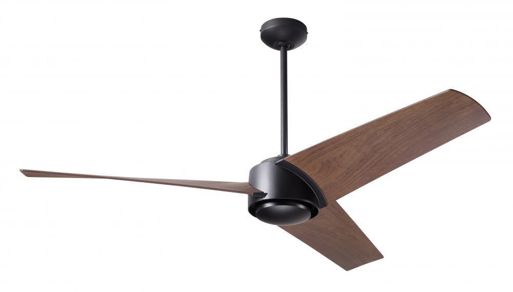 Ambit DC Fan- Matte Black Finish; 56&#34; Mahogany Blades; No Light; Remote Control
