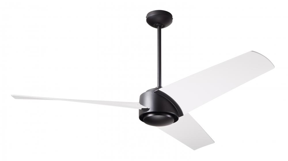 Ambit DC Fan- Matte Black Finish; 56&#34; Matte White Blades; No Light; Wall Control