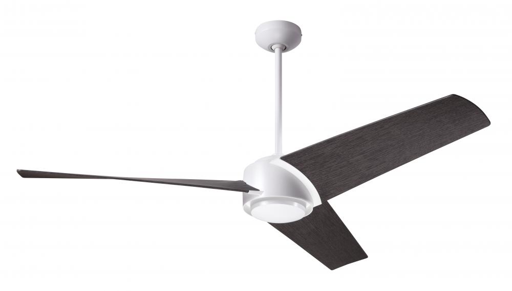 Ambit DC Fan- Matte White Finish; 56&#34; Ebony Blades; No Light; Remote Control