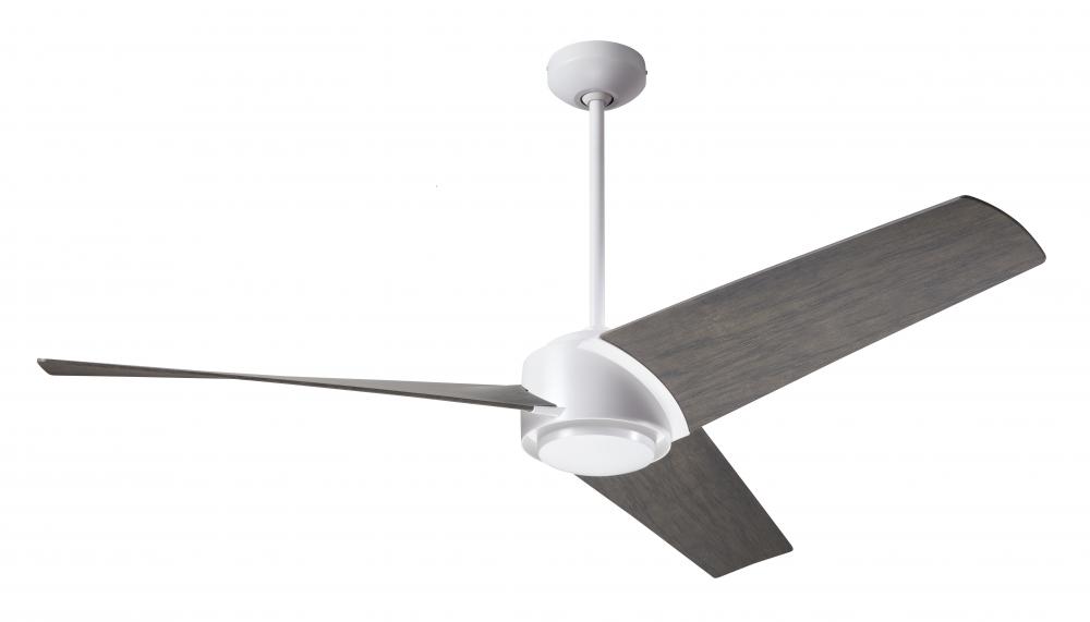 Ambit DC Fan- Matte White Finish; 56&#34; Graywash Blades; No Light; Wall Control