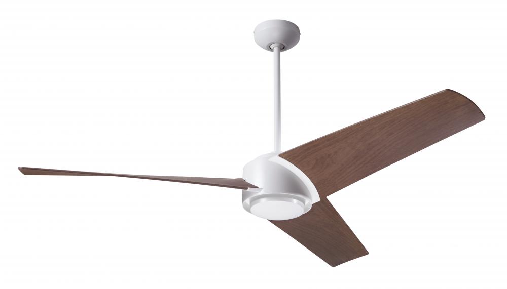 Ambit DC Fan- Matte White Finish; 56&#34; Mahogany Blades; No Light; Remote Control