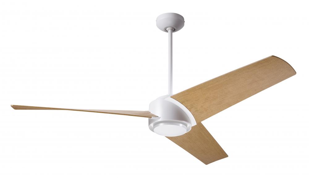 Ambit DC Fan- Matte White Finish; 56&#34; Maple Blades; No Light; Wall Control