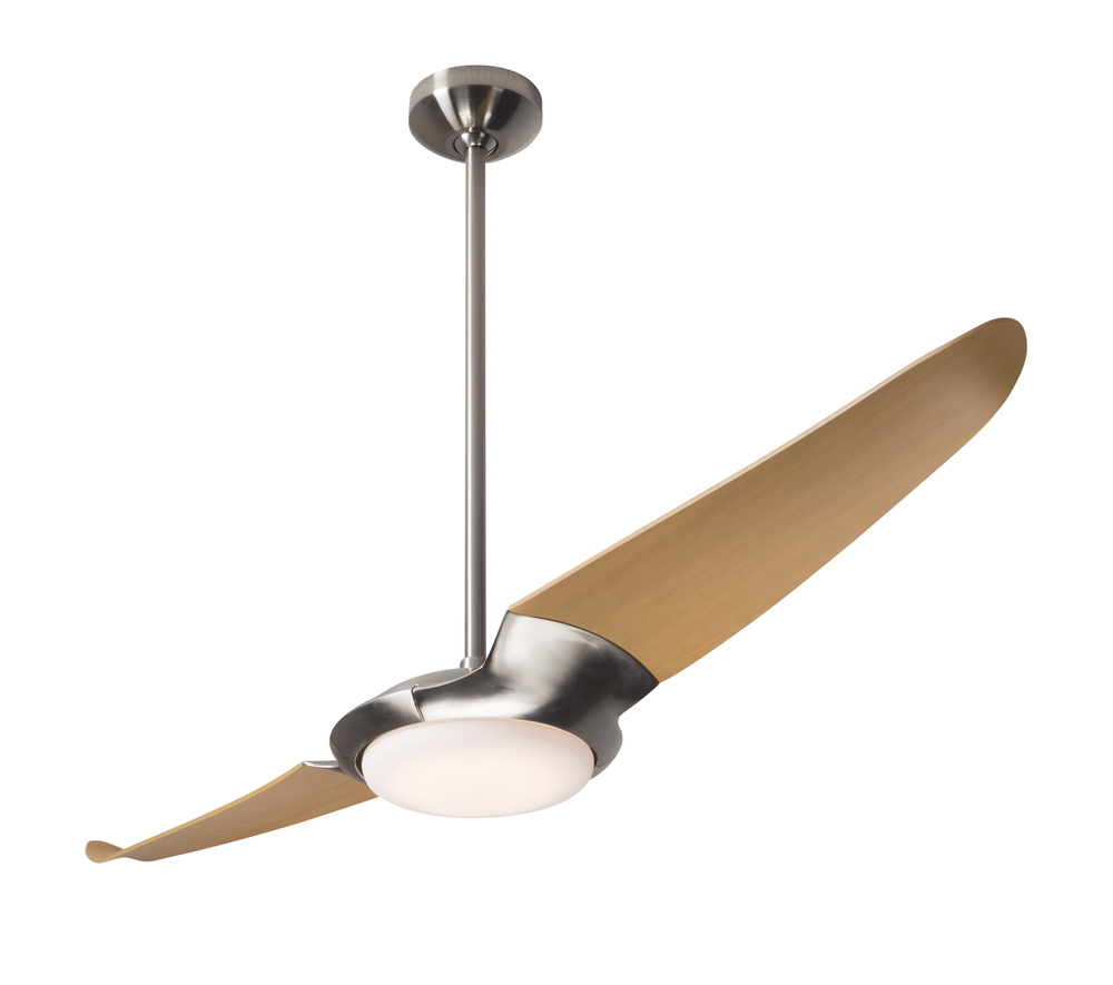 IC/Air (2 Blade ) Fan; Bright Nickel Finish; 56&#34; Maple Blades; 20W LED; Wall/Remote Combo Contro
