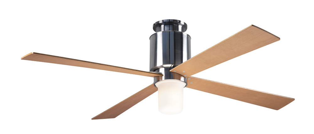 Lapa Flush Fan; Bright Nickel Finish; 50&#34; Maple Blades; 17W LED; Fan Speed and Light Control