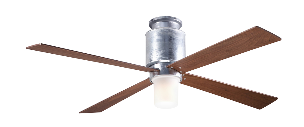 Lapa Flush Fan; Galvanized Finish; 50&#34; Mahogany Blades; 17W LED; Fan Speed and Light Control