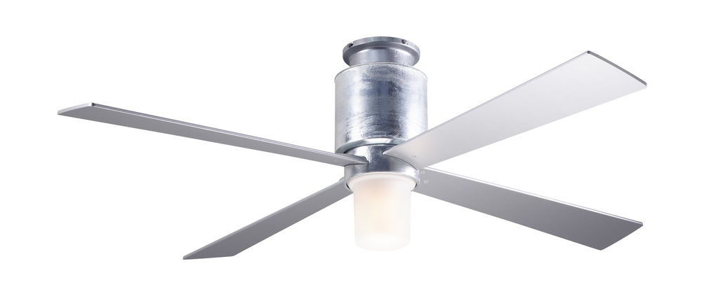 Lapa Flush Fan; Galvanized Finish; 50&#34; Black Blades; 17W LED; Fan Speed and Light Control (3-wir