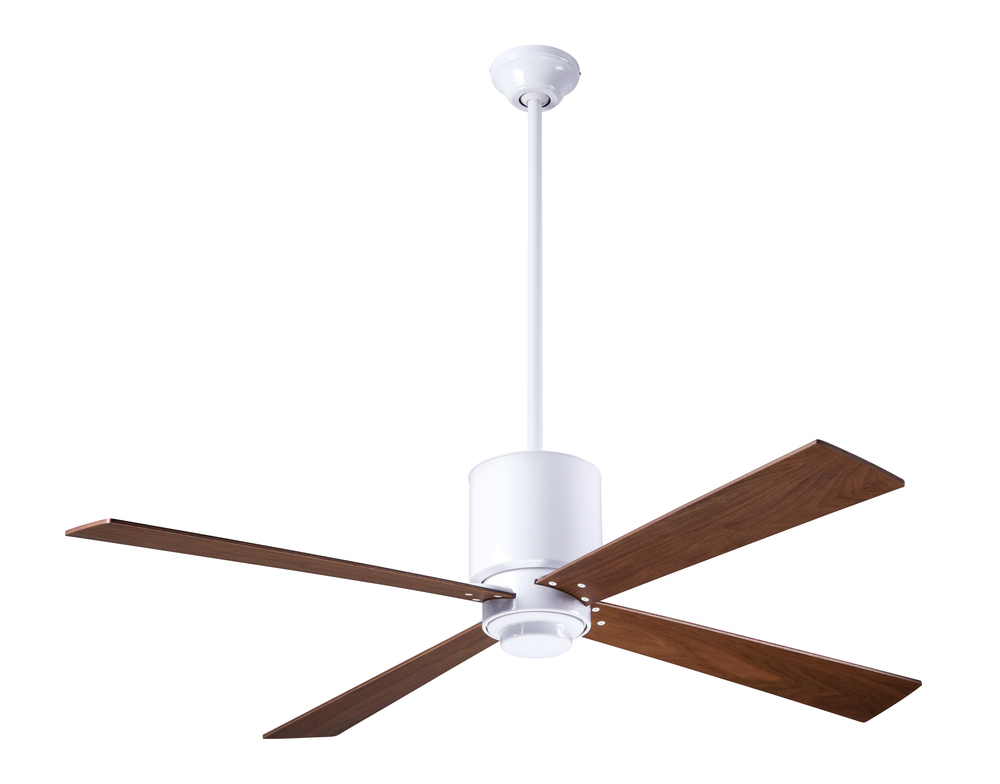 Lapa Fan; Gloss White Finish; 50&#34; Mahogany Blades; No Light; Fan Speed and Light Control (2-wire