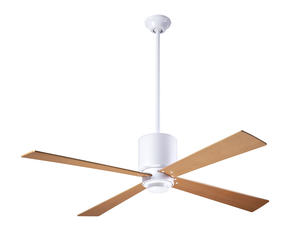 Lapa Fan; Gloss White Finish; 50" Maple Blades; No Light; Fan Speed and Light Control (2-wire)