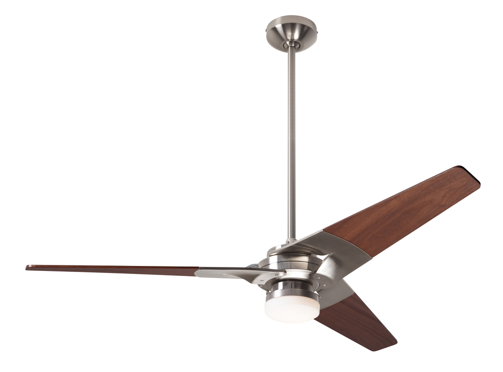 Torsion Fan; Bright Nickel Finish; 52&#34; Mahogany Blades; 17W LED; Fan Speed and Light Control