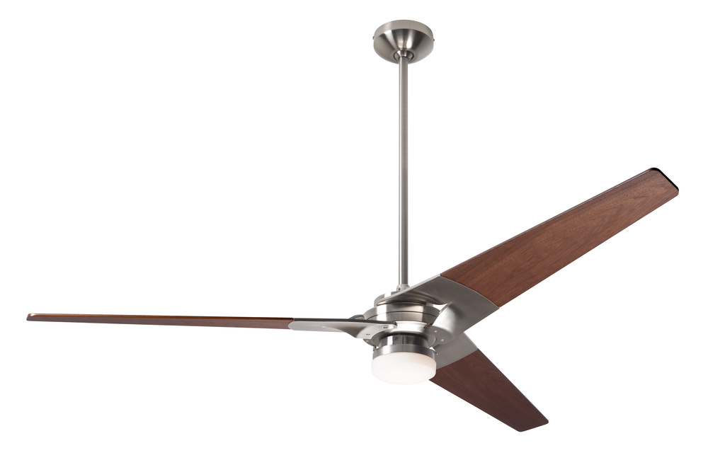 Torsion Fan; Bright Nickel Finish; 62&#34; Mahogany Blades; 17W LED; Fan Speed and Light Control