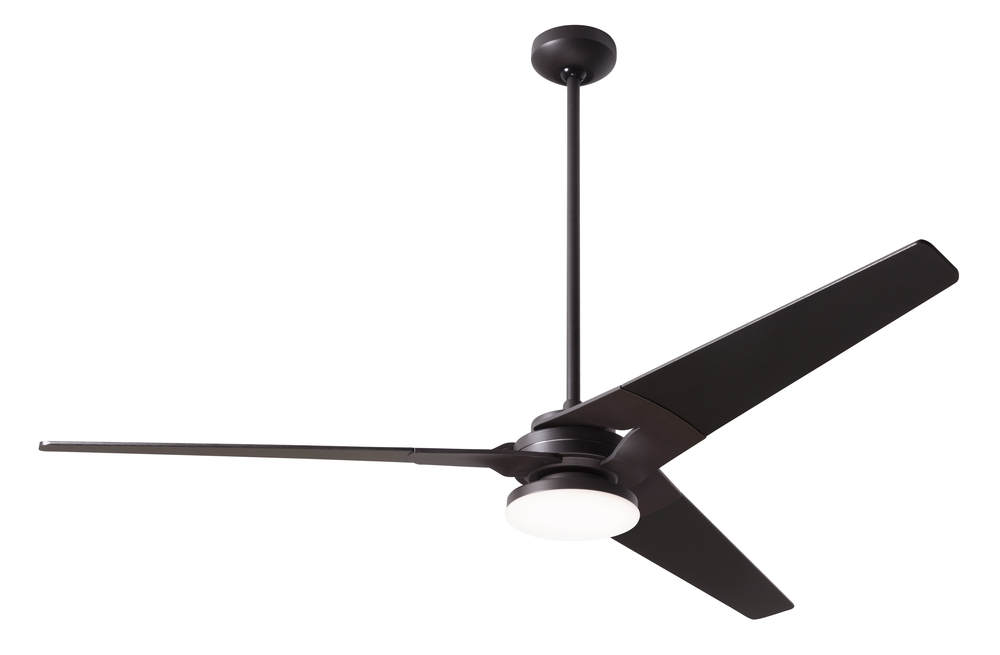 Torsion Fan; Dark Bronze Finish; 62" Whitewash Blades; 20W LED; Wall Control with Remote Handset