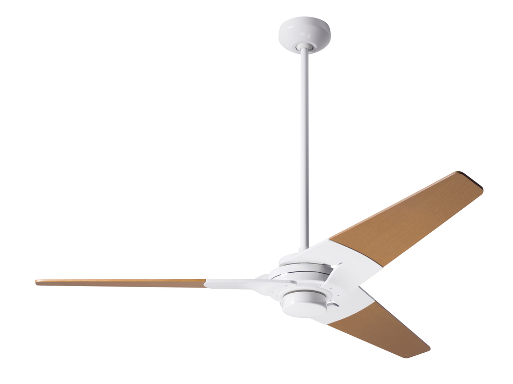 Torsion Fan; Gloss White Finish; 52&#34; Maple Blades; No Light; Fan Speed and Light Control (2-wire