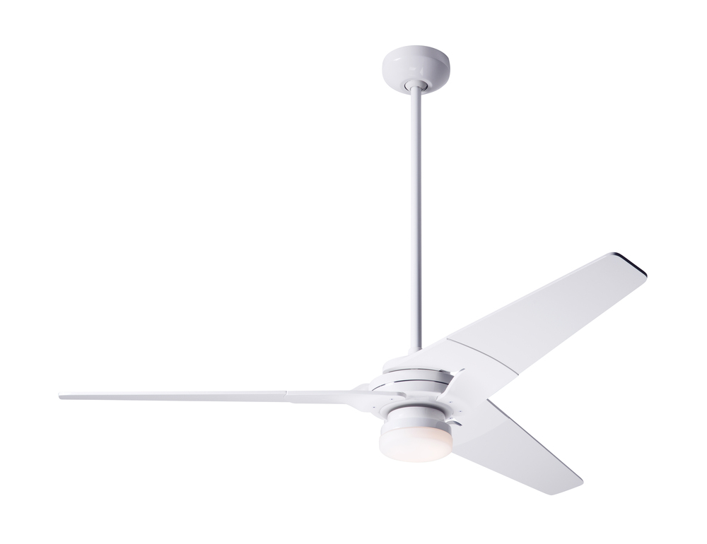 Torsion Fan; Gloss White Finish; 52&#34; Black Blades; 17W LED; Fan Speed and Light Control (3-wire)