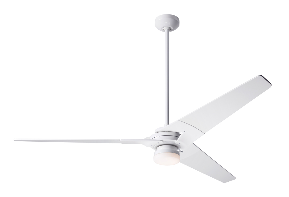 Torsion Fan; Gloss White Finish; 62&#34; Black Blades; 17W LED; Fan Speed and Light Control (3-wire)